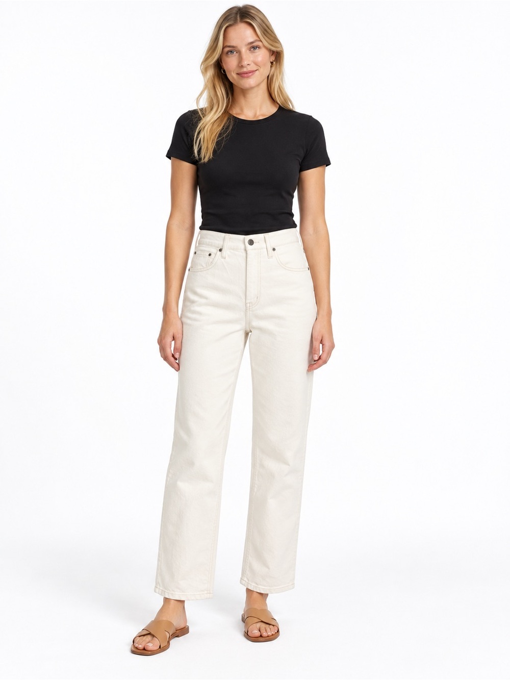 Madewell Size 27 Perfect Vintage Wide Leg Crop White Leg Jeans